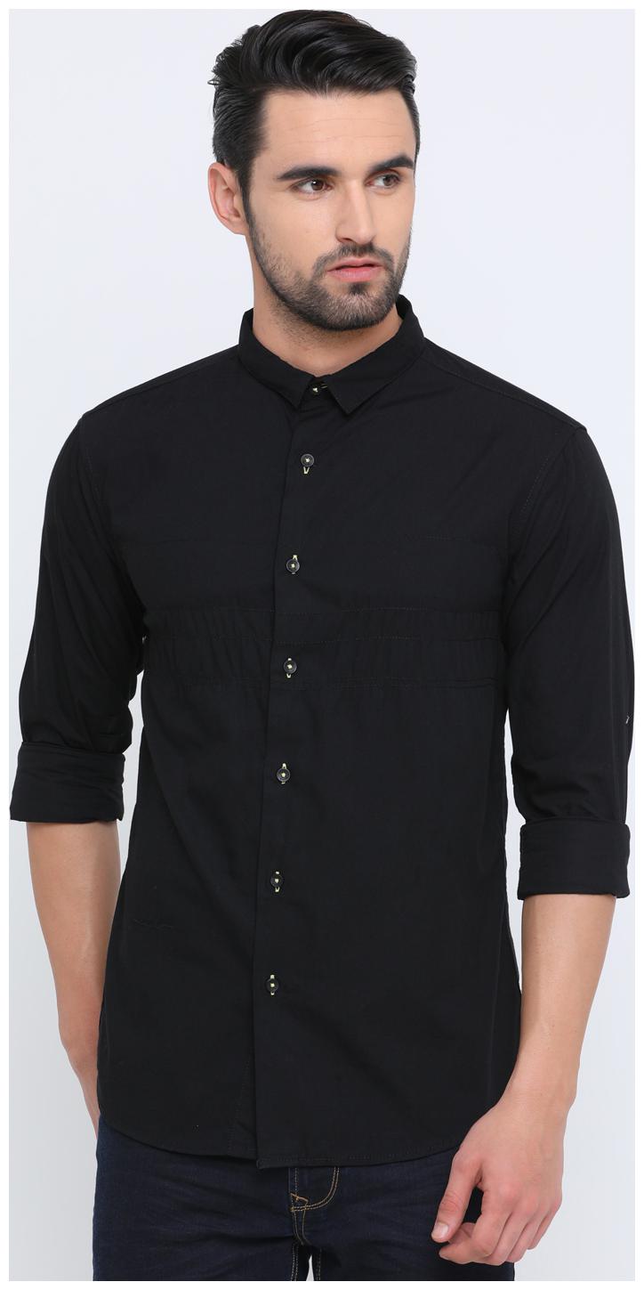 

Show off Men Black Solid Slim Fit Casual Shirt
