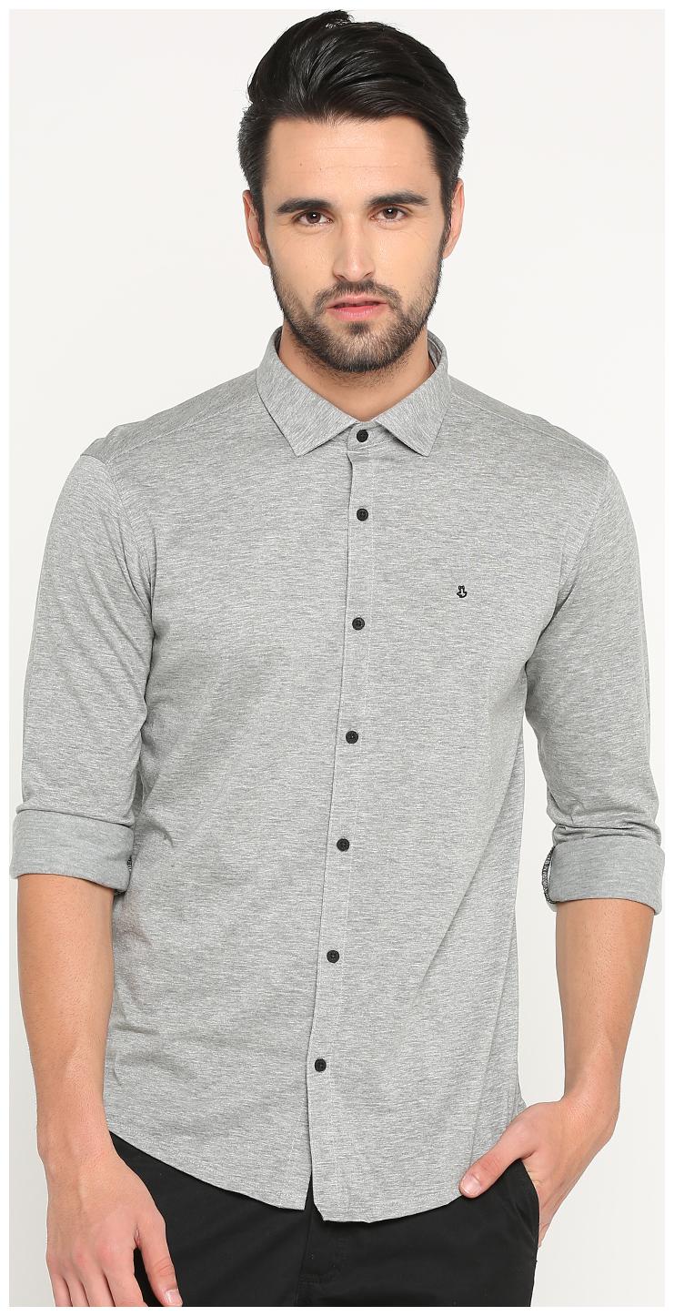 

Show off Men Grey Solid Slim Fit Casual Shirt