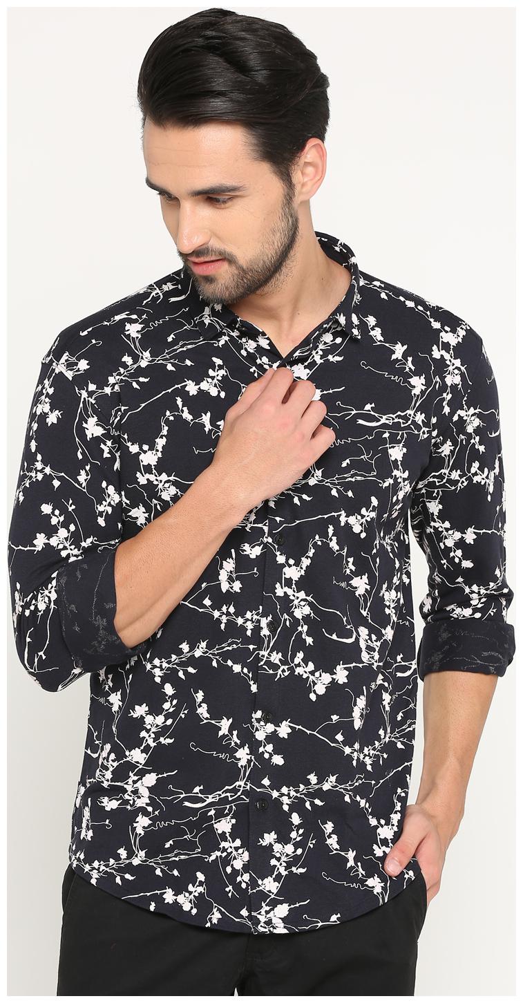 

Show off Men Blue Floral Slim Fit Casual Shirt