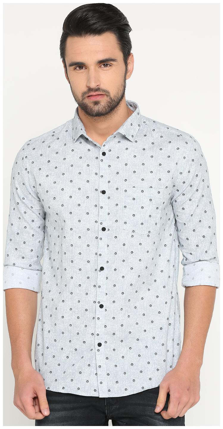 

Show off Men Grey Printed Slim Fit Casual Shirt