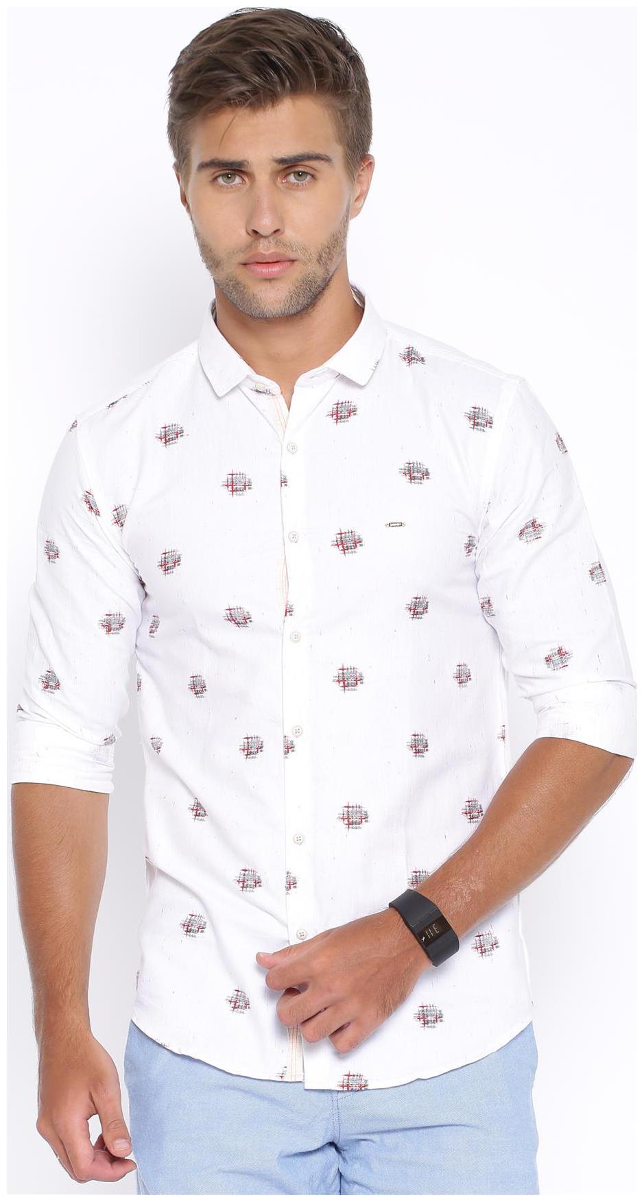 

Showoff Men White Printed Slim Fit Casual Shirt
