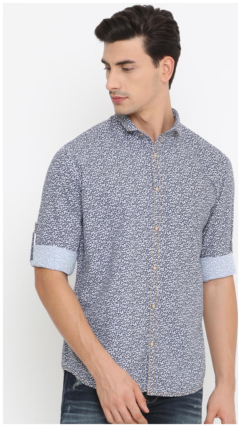 

Showoff Men Blue Printed Slim Fit Casual Shirt