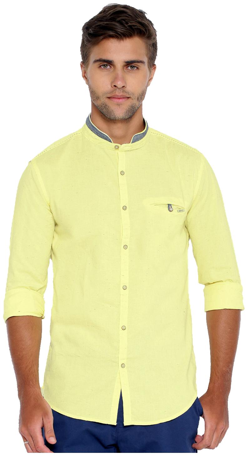 

Showoff Men Yellow Solid Slim Fit Casual Shirt