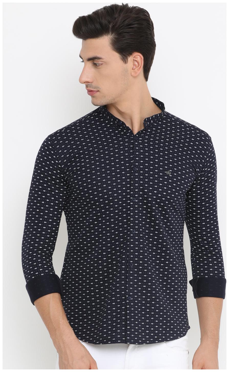 

Showoff Men Blue Printed Slim Fit Casual Shirt