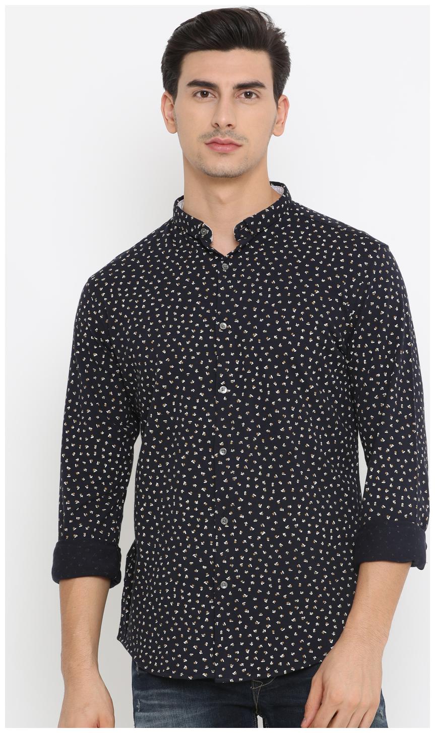 

Showoff Men Blue Printed Slim Fit Casual Shirt