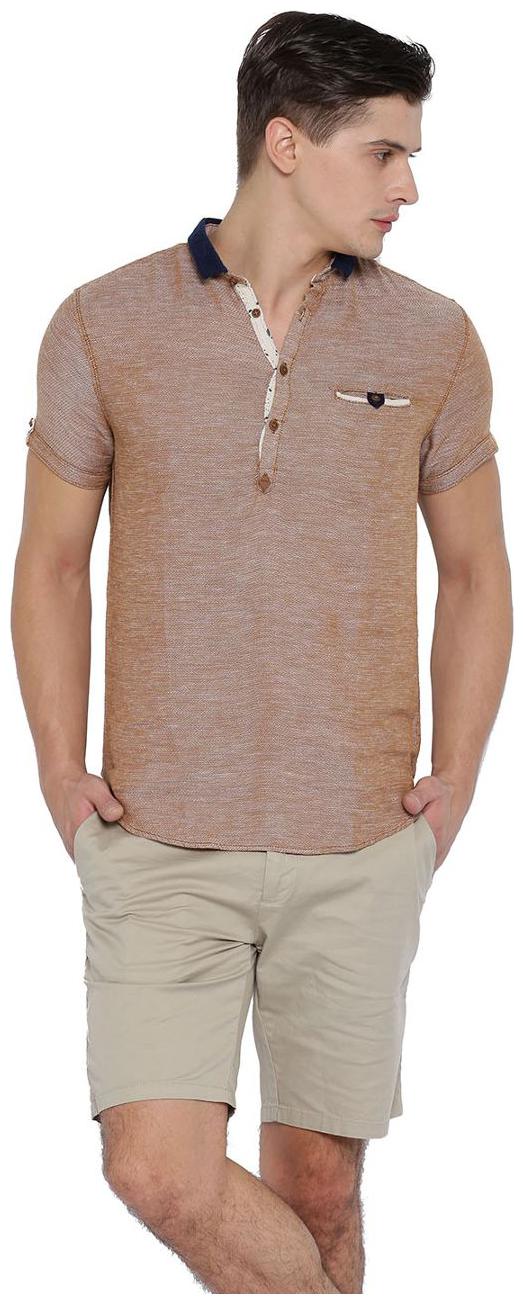 

Showoff Men s Slim Fit Solid T-Shirt - Brown