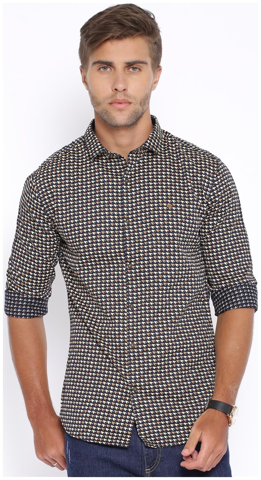 

Showoff Men Black Printed Slim Fit Casual Shirt