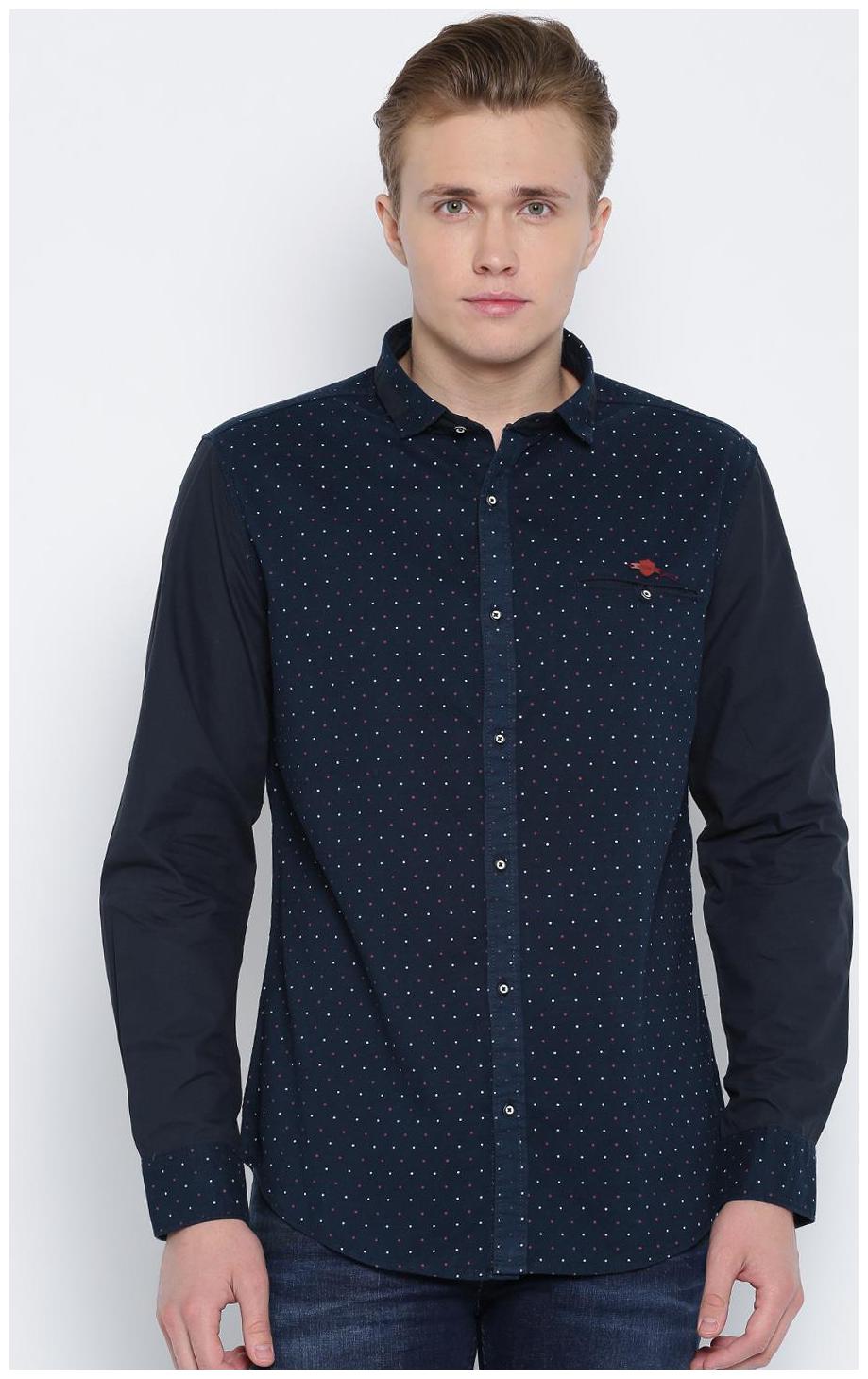 

Showoff Men Blue Printed Slim Fit Casual Shirt