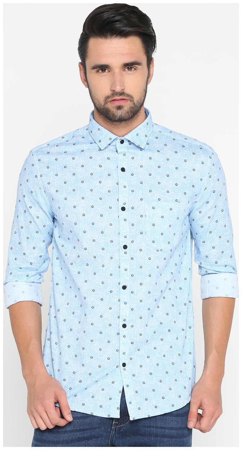 

Show off Men Blue Printed Slim Fit Casual Shirt