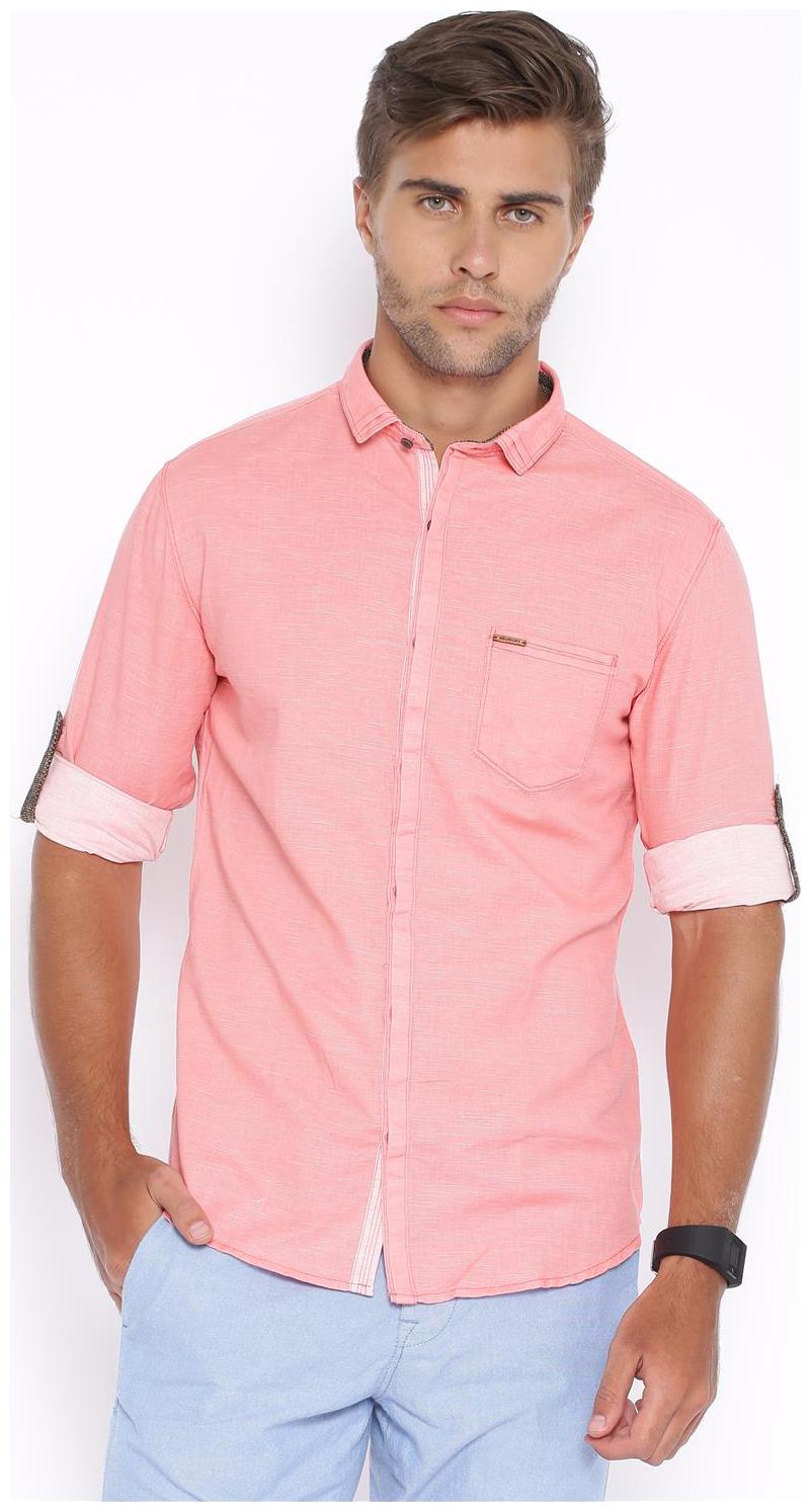 

Showoff Men Pink Solid Slim Fit Casual Shirt