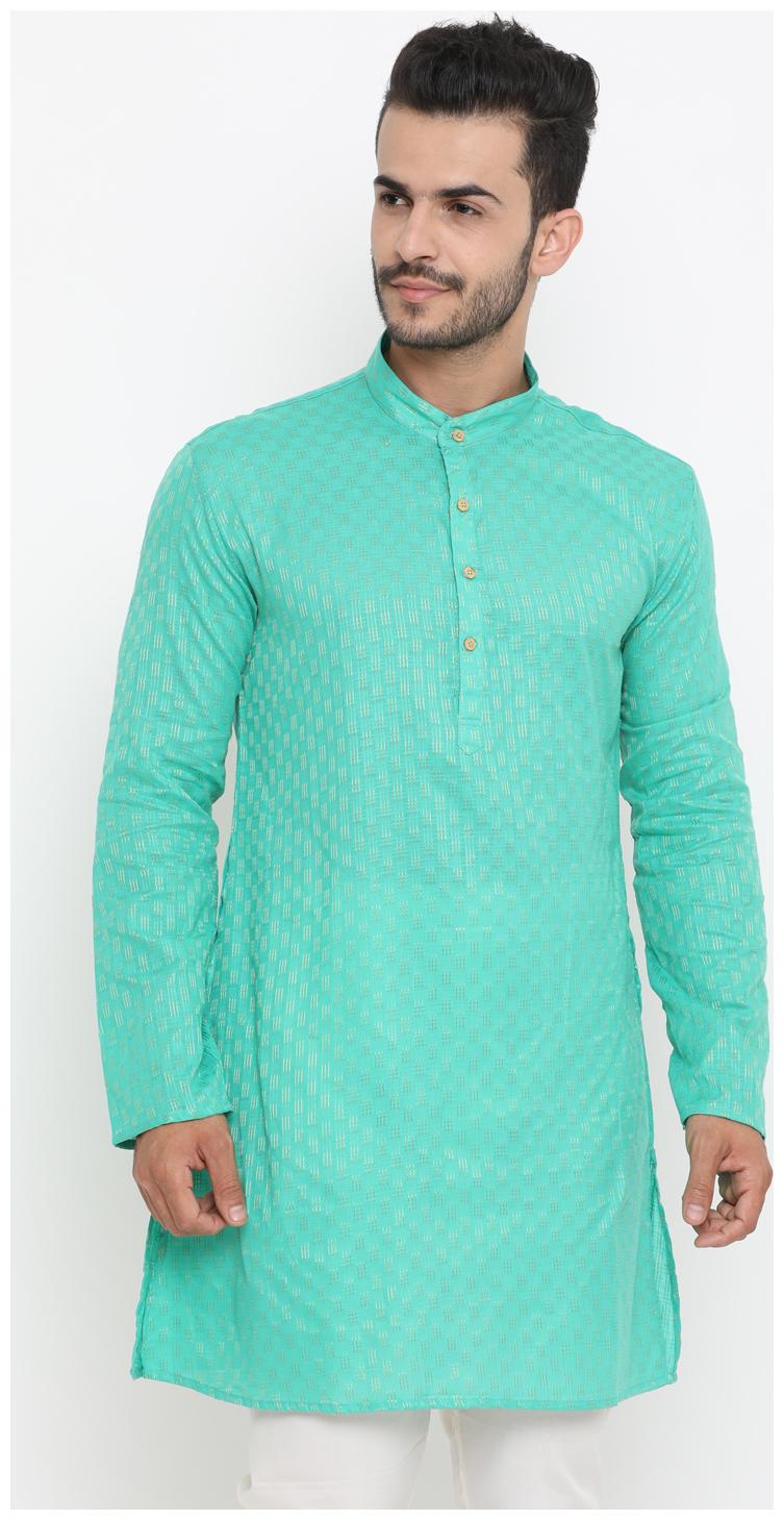 

Showoff Men Turquoise Regular Fit Kurta