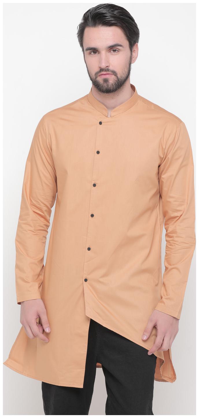 

Showoff Men Medium Cotton Solid Kurta (Beige)