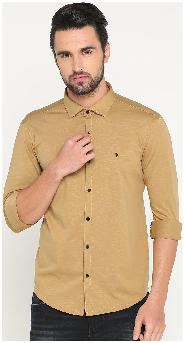 

Show off Men Brown Solid Slim Fit Casual Shirt