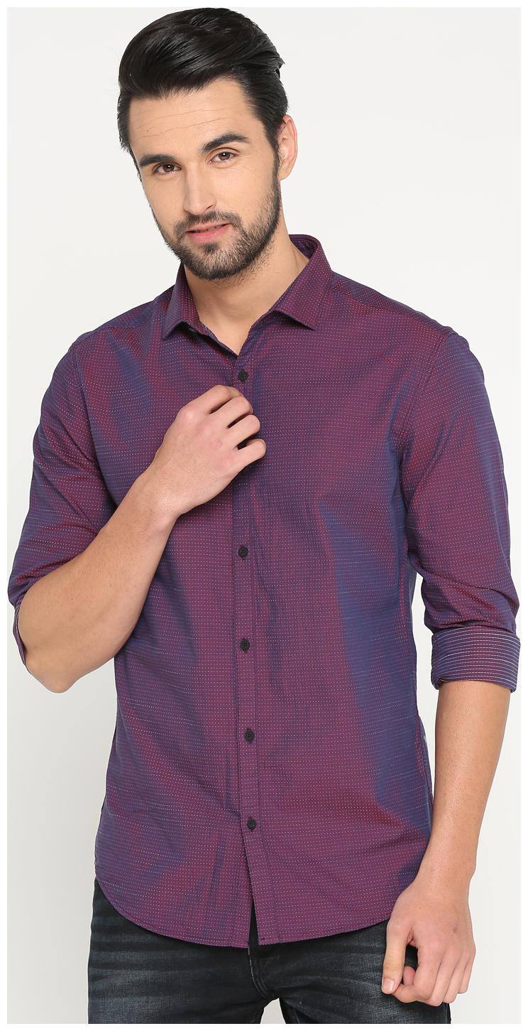 

Show off Men Purple Solid Slim Fit Casual Shirt