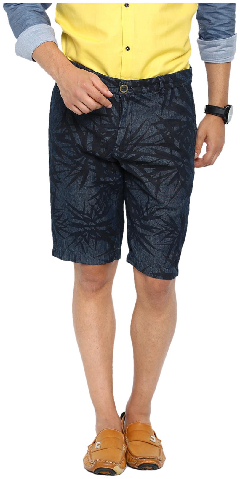 

Show off Men Blue Slim Fit Regular Shorts
