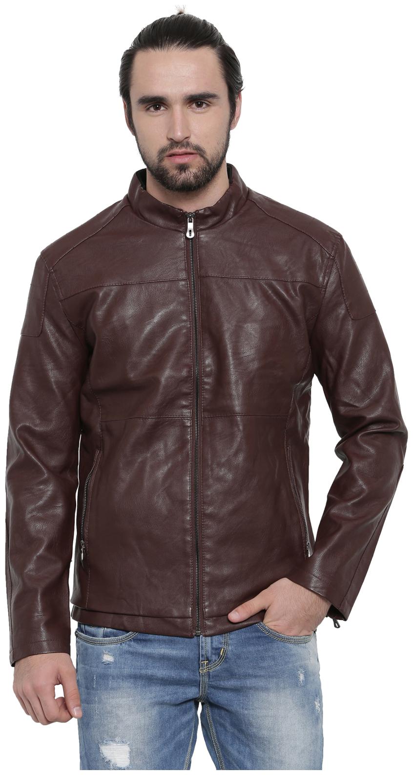 

Showoff Men s Maroon Solid Casual Jacket