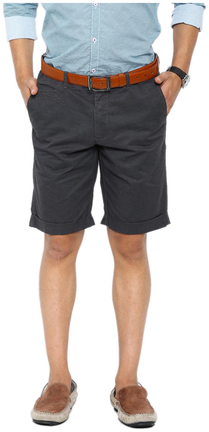 

Show off Men Grey Slim Fit Regular Shorts