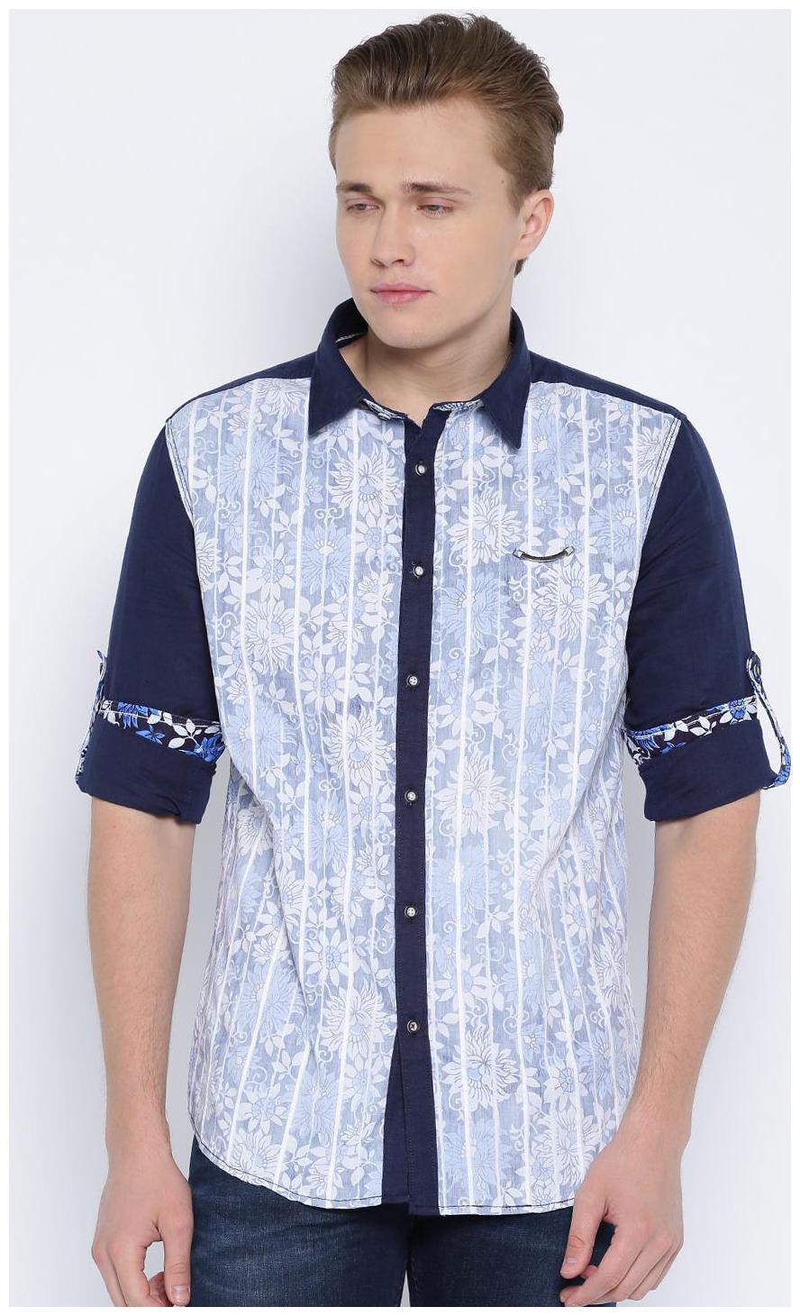 

Showoff Men Blue Printed Slim Fit Casual Shirt