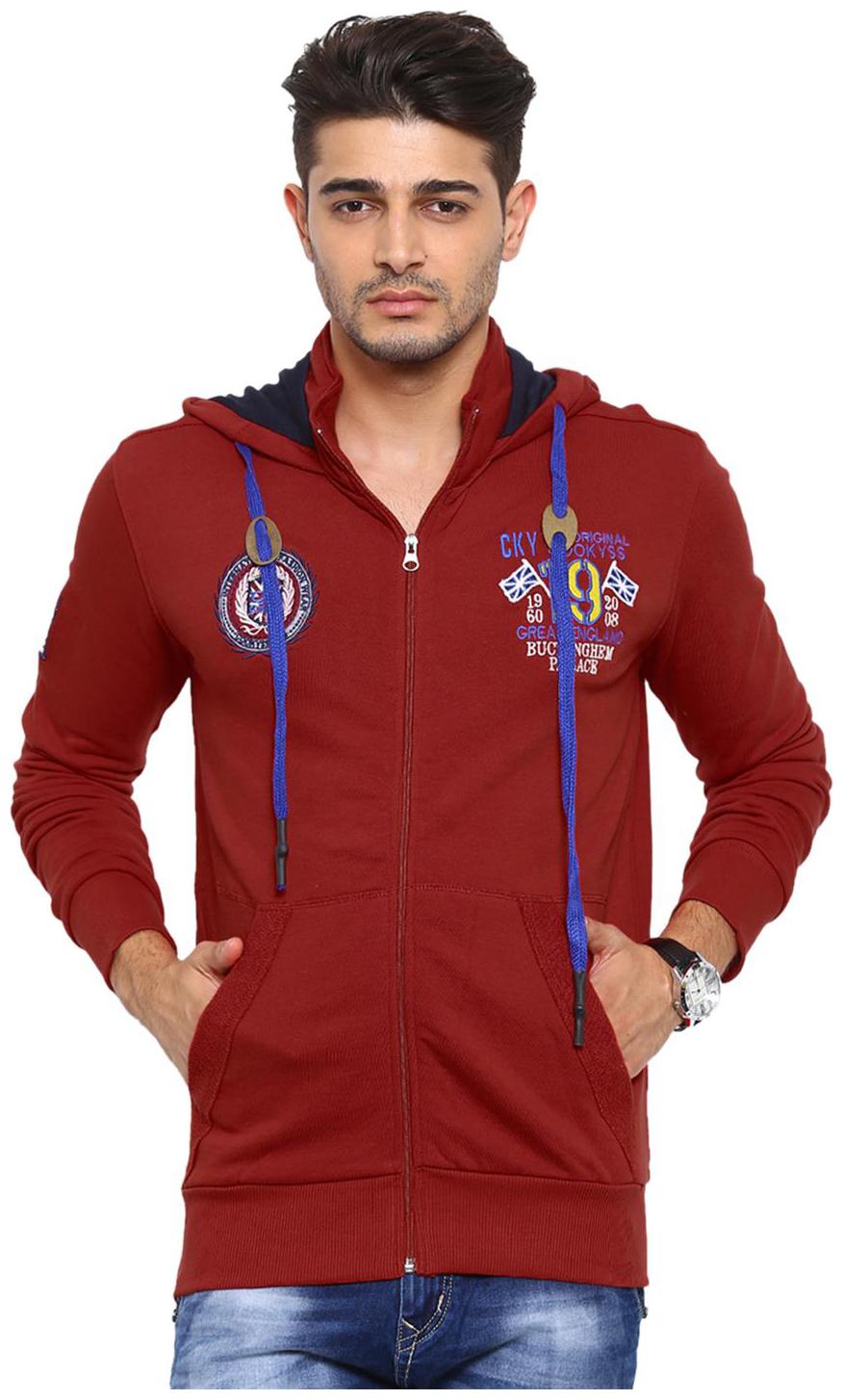 

Showoff Men s Full Sleeves Solid Red Casual Sweatshirt