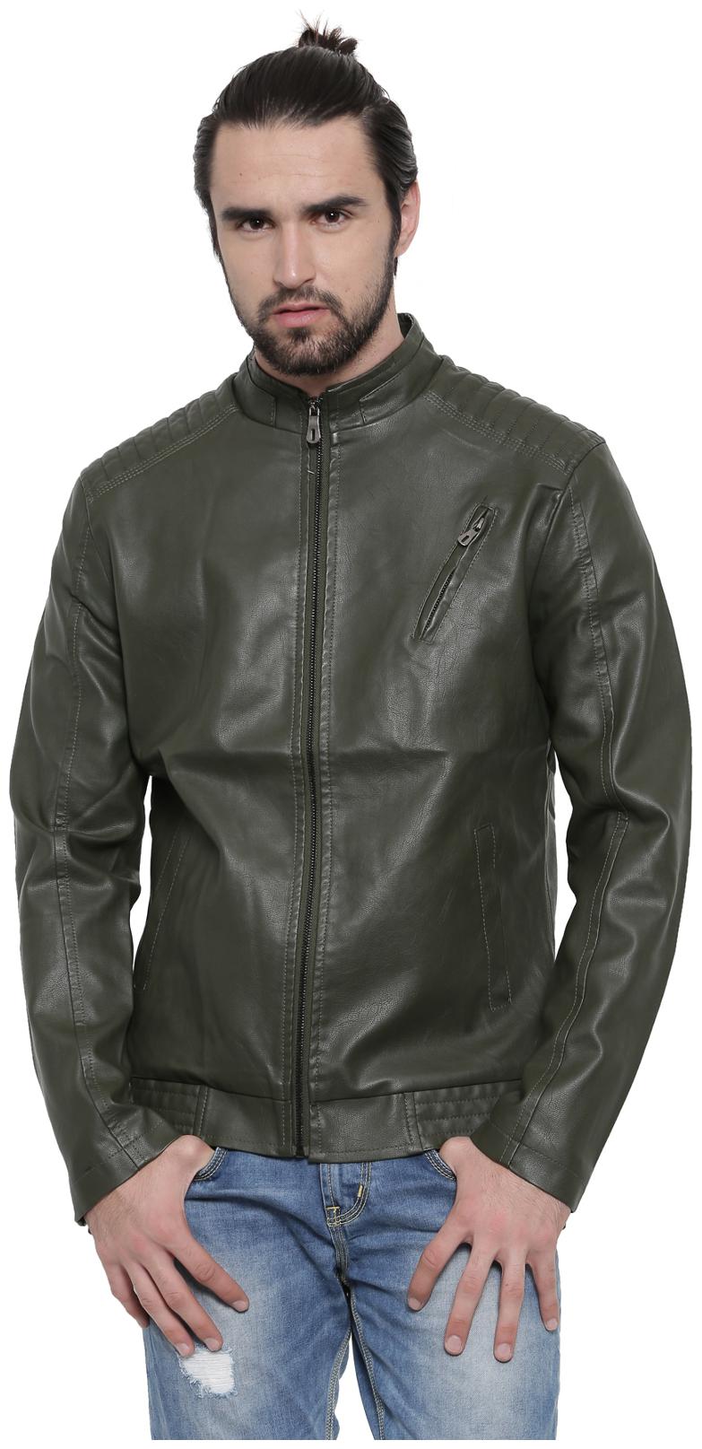 

Showoff Men s Dark Green Solid Casual Jacket