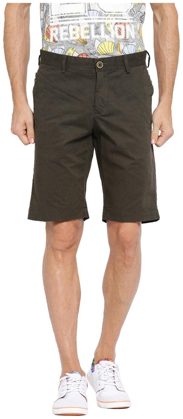 

Showoff Men Brown Slim Fit Chinos Shorts