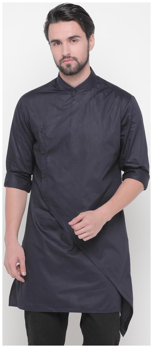 

Showoff Men Medium Cotton Solid Kurta (Blue)