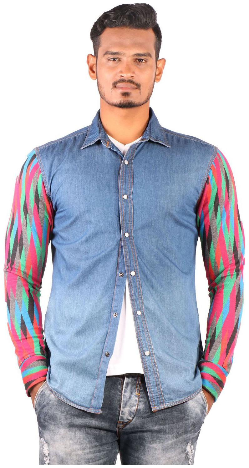 

Showoff Men Blue Solid Slim Fit Casual Shirt