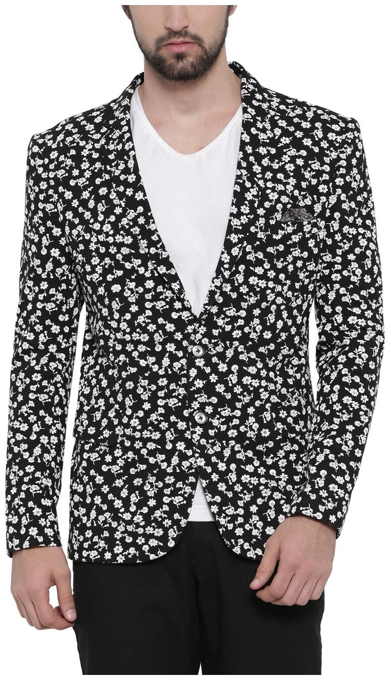 

Showoff Men s Black Casual Pinted Blazer