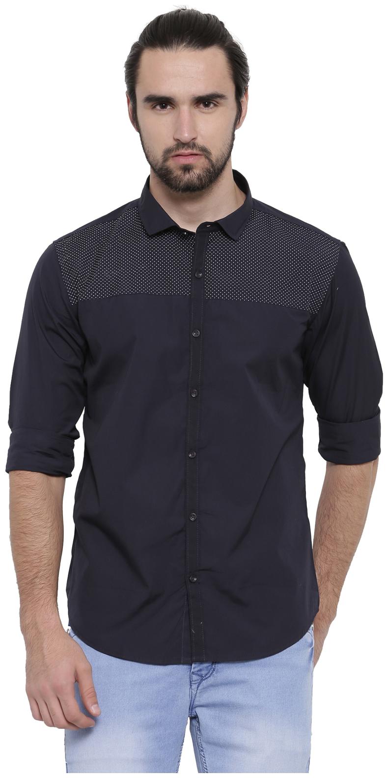 

Showoff Men Blue Printed Slim Fit Casual Shirt