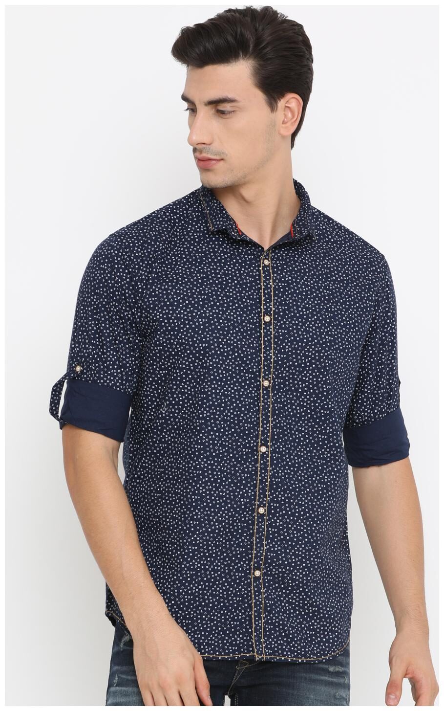 

Showoff Men Blue Printed Slim Fit Casual Shirt