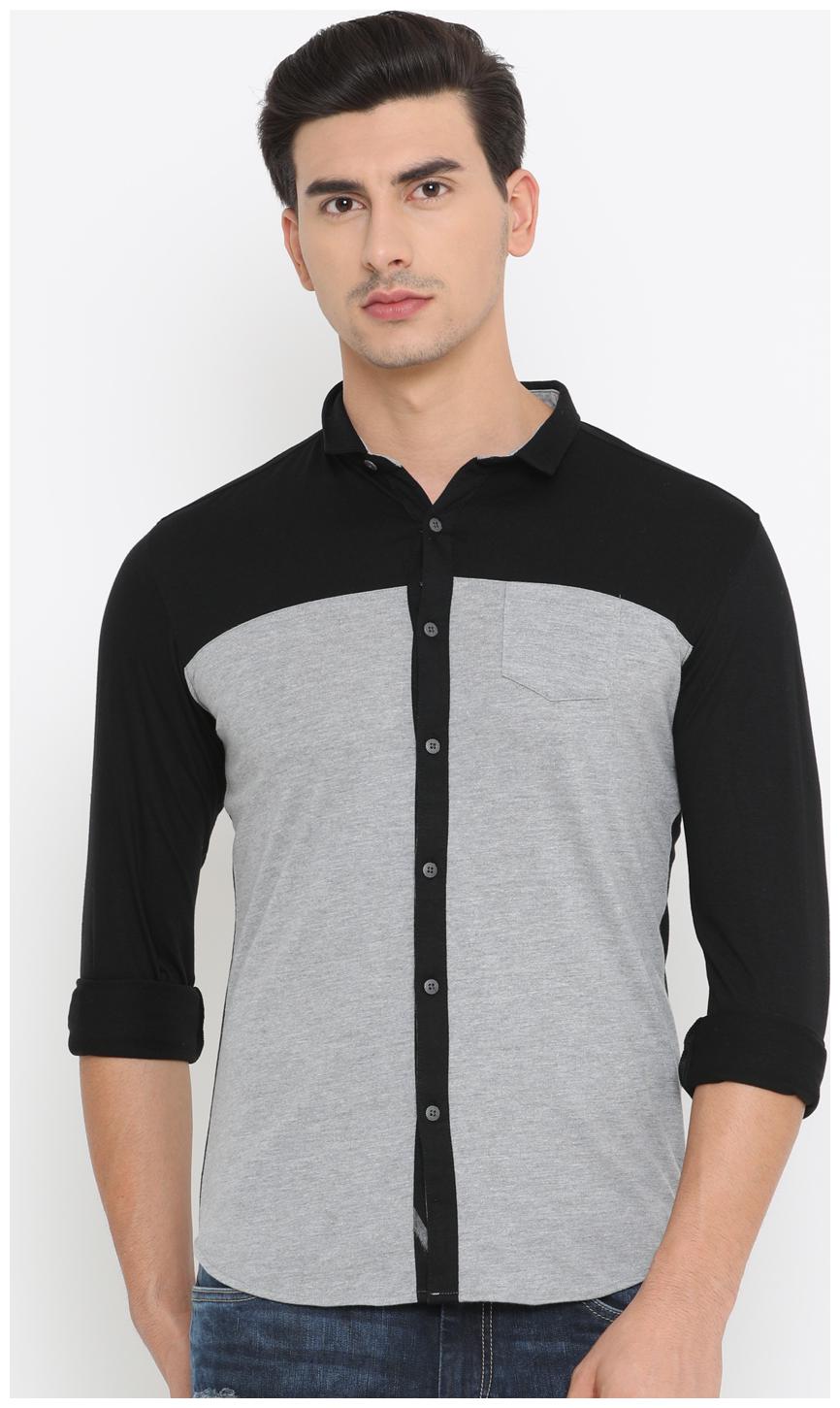 

Showoff Men Black Solid Slim Fit Casual Shirt