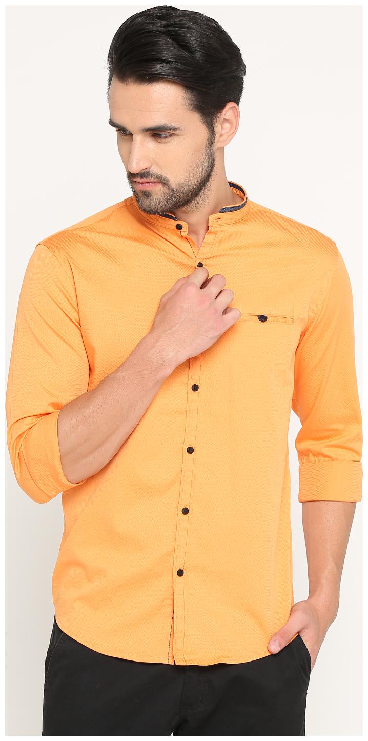 

Show off Men Orange Solid Slim Fit Casual Shirt