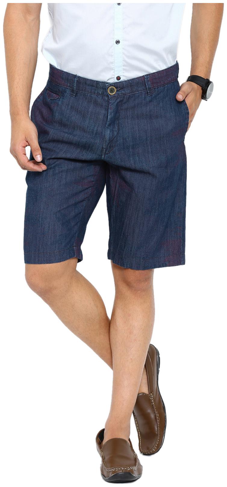 

Show off Men Blue Slim Fit Regular Shorts