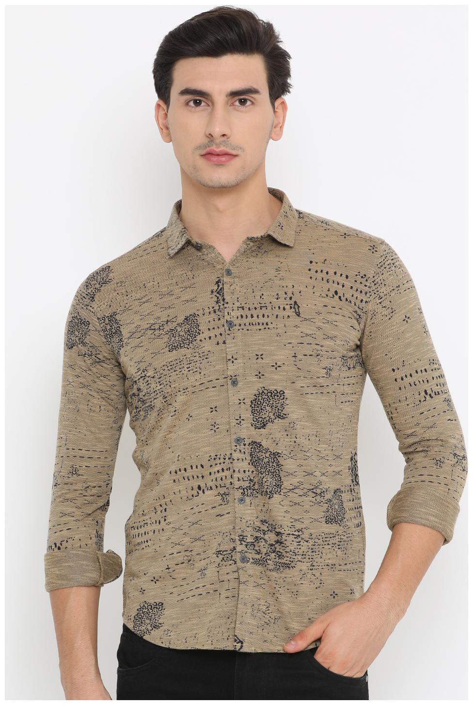 

Showoff Men Brown Printed Slim Fit Casual Shirt