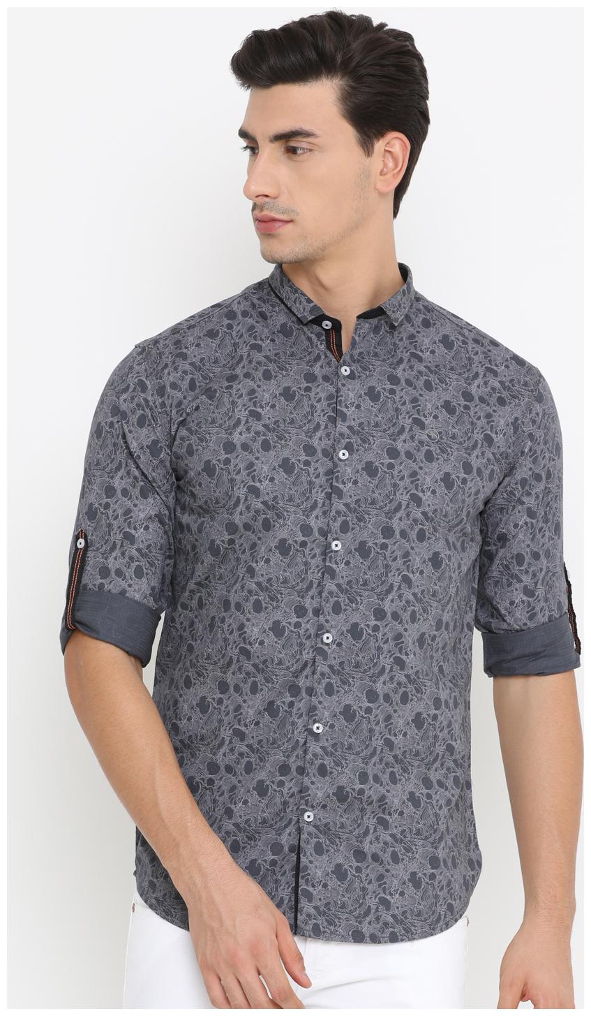 

Showoff Men Grey Printed Slim Fit Casual Shirt