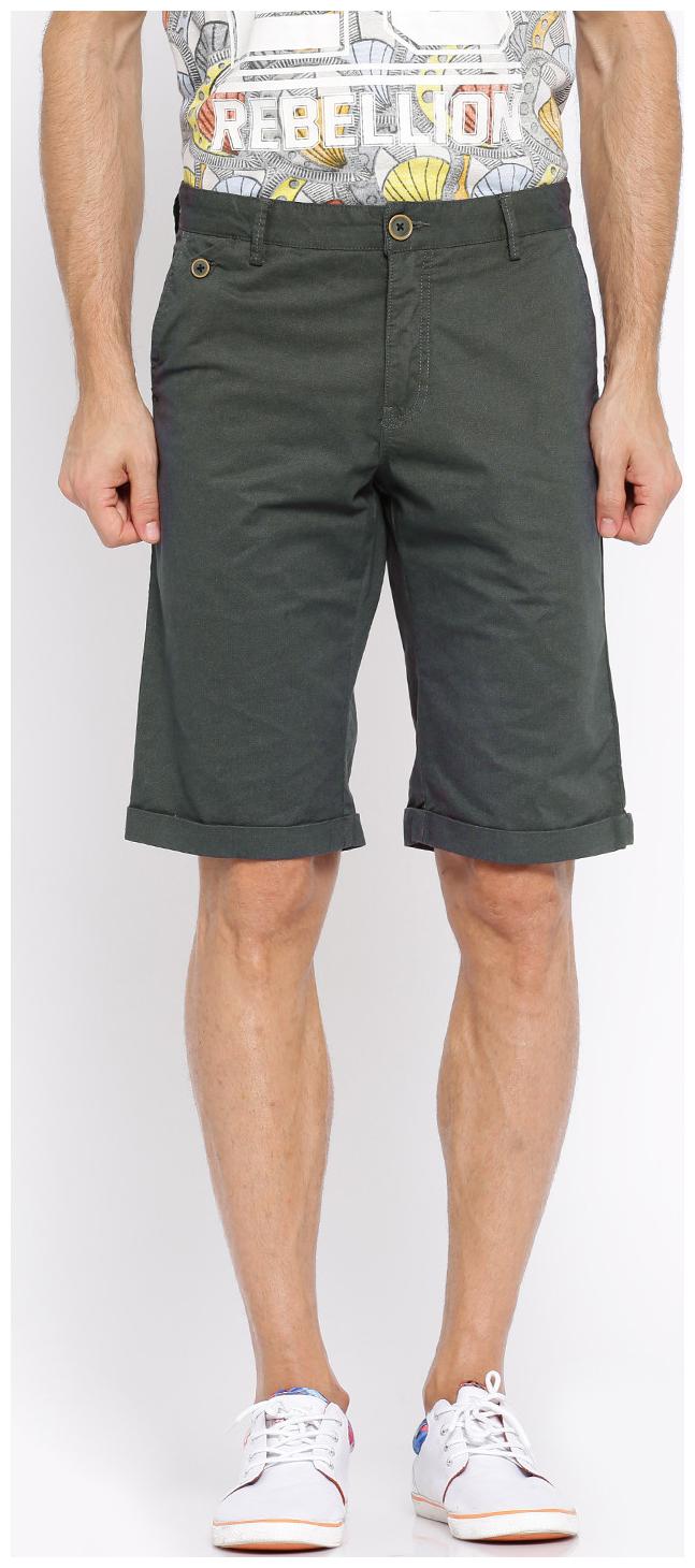 

SHOWOFF Men Grey Solid Casual Shorts