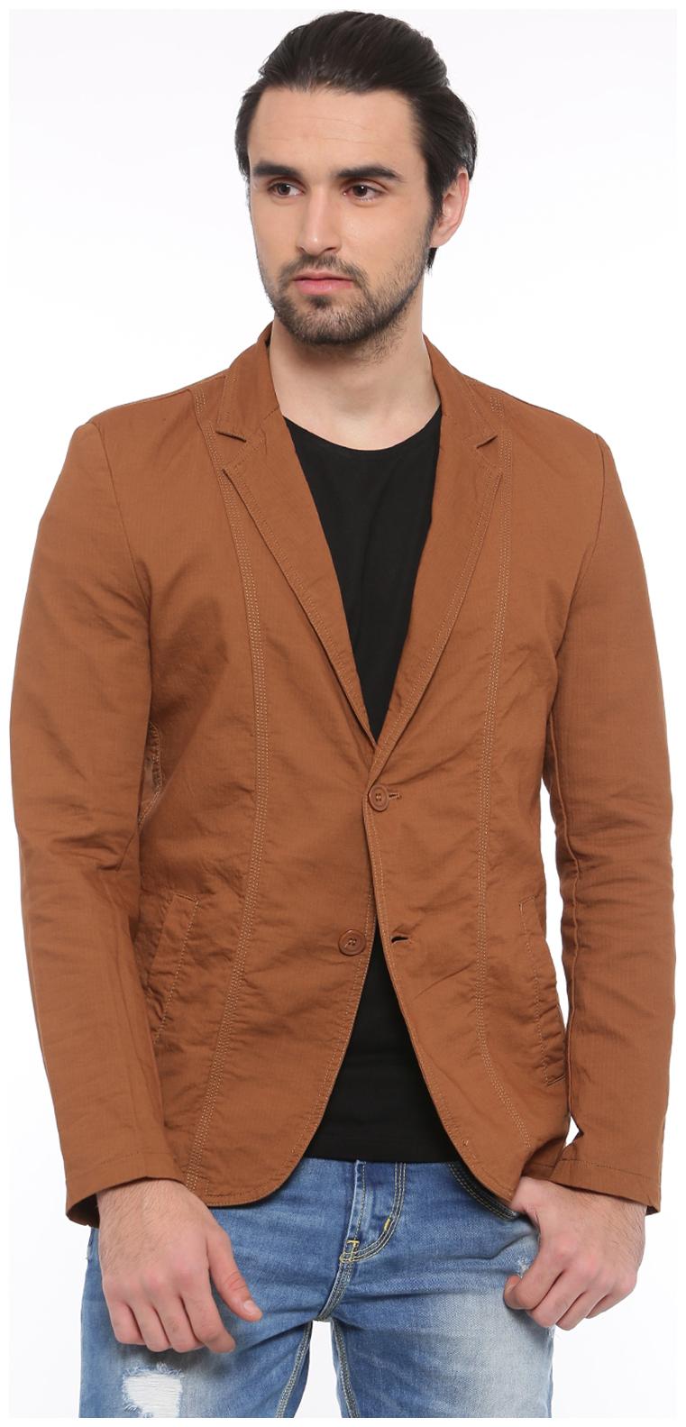 

Showoff Solid Casual Men s Blazer (Brown)