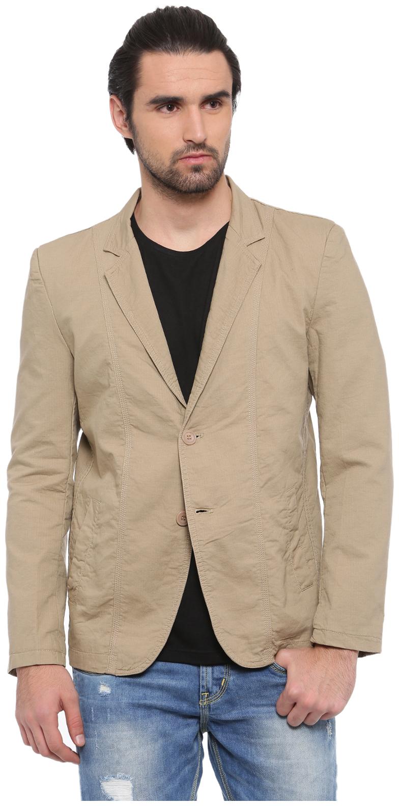 

Showoff Solid Casual Men s Blazer (Khaki)