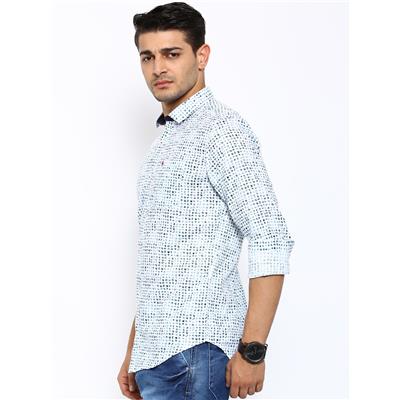 

Showoff Men White Printed Slim Fit Casual Shirt