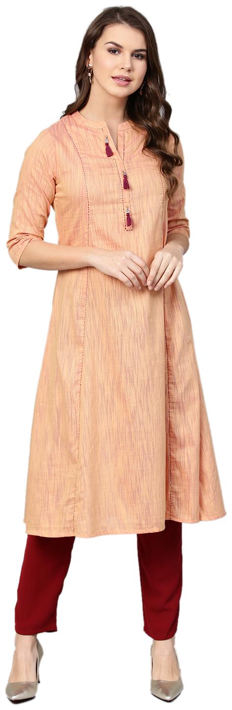 

Shree Blended Solid Women Kurta - Beige