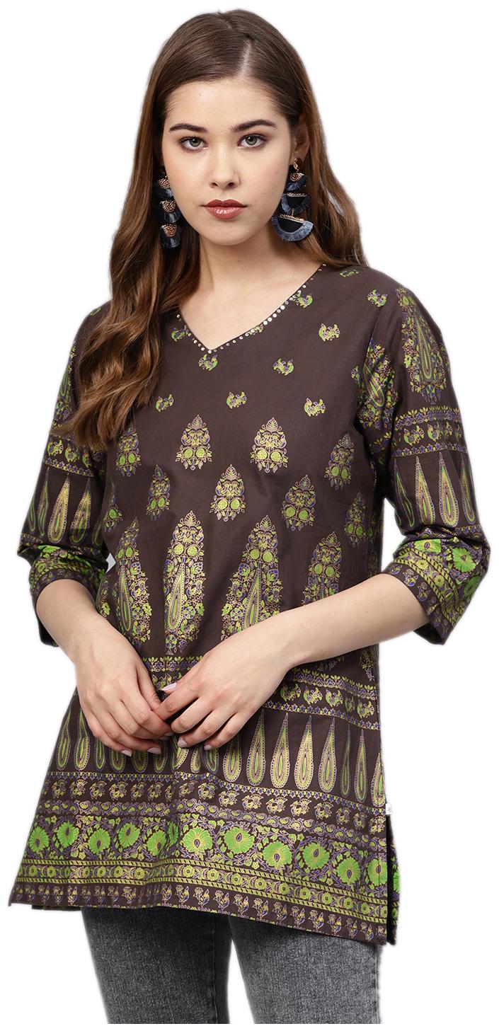 

Shree Women Printed Regular tunic - Brown