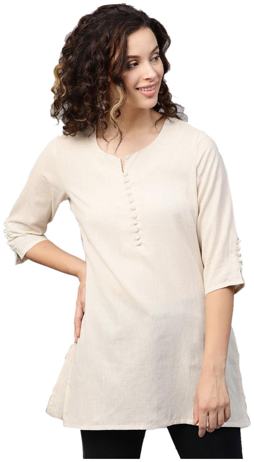 

Shree Women Solid Regular tunic - Cream