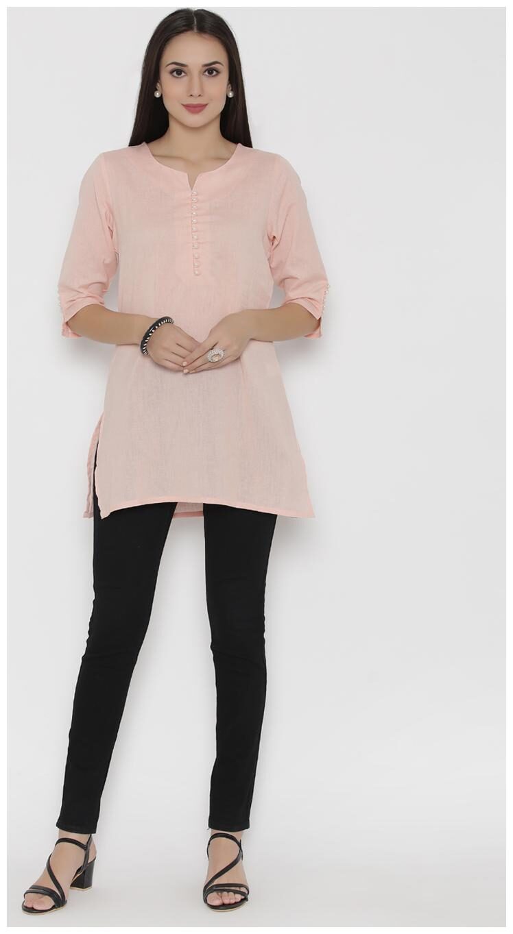 

Shree Women Solid Regular tunic - Pink