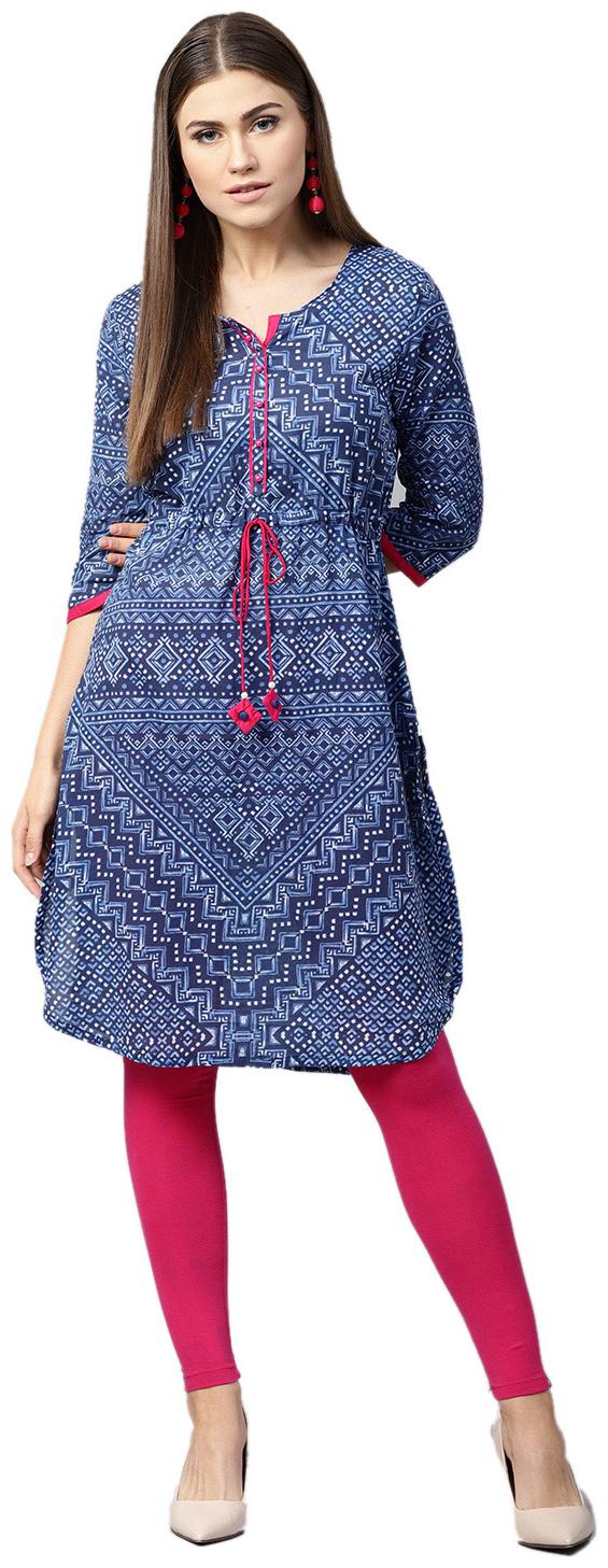 

Shree Cotton Printed Women Kurta - Blue