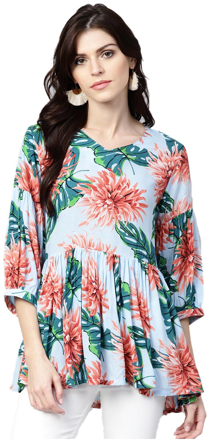 

Shree Women Printed Regular tunic - Blue