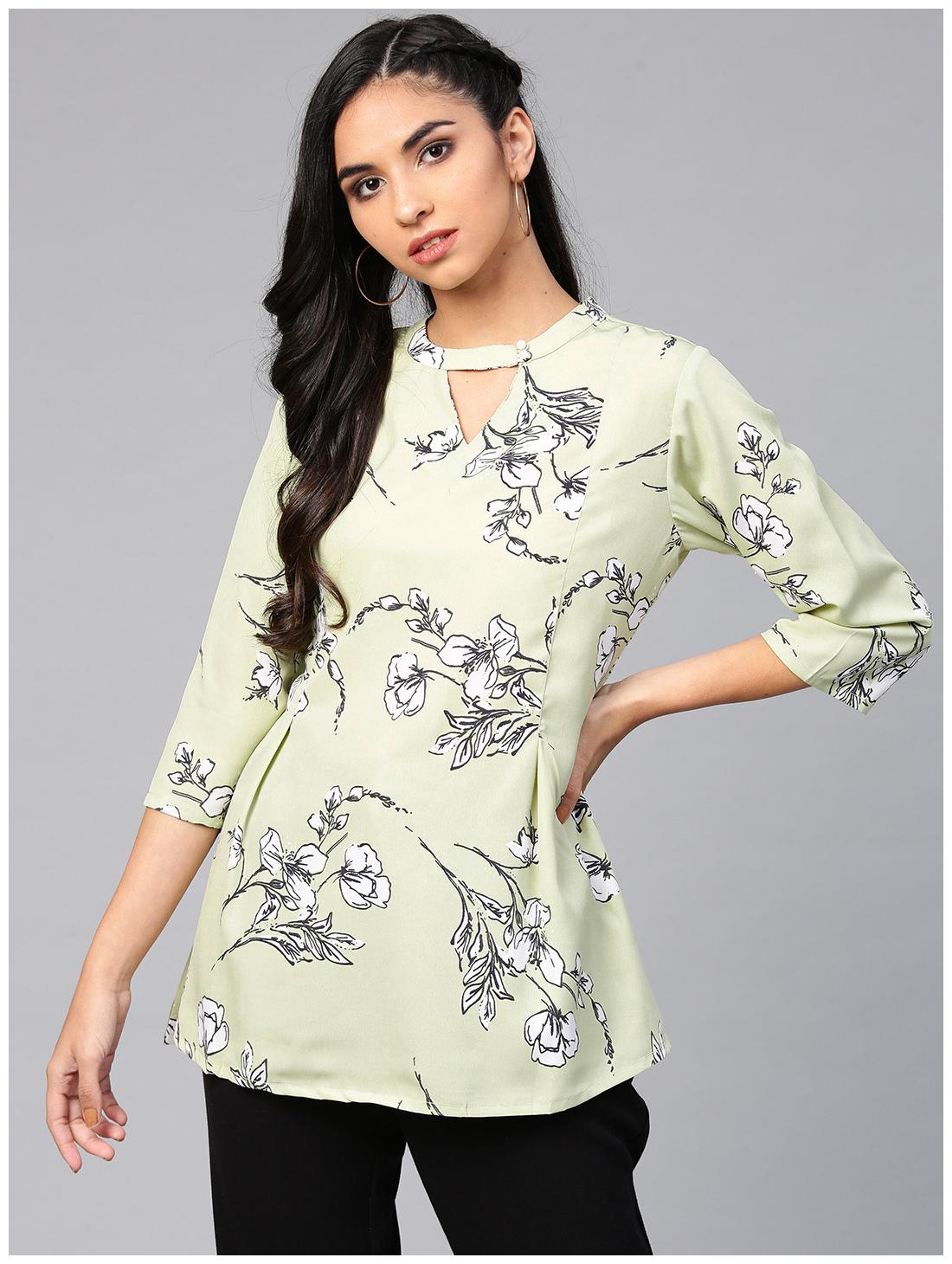 

Shree Women Floral Regular tunic - Green