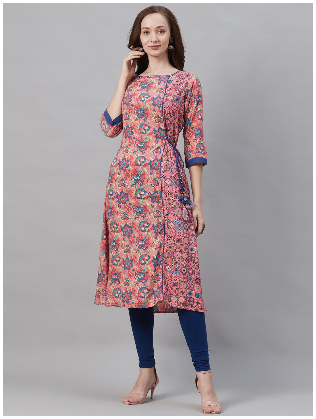 

Shree E2Women Liva Floral Pink Kurta