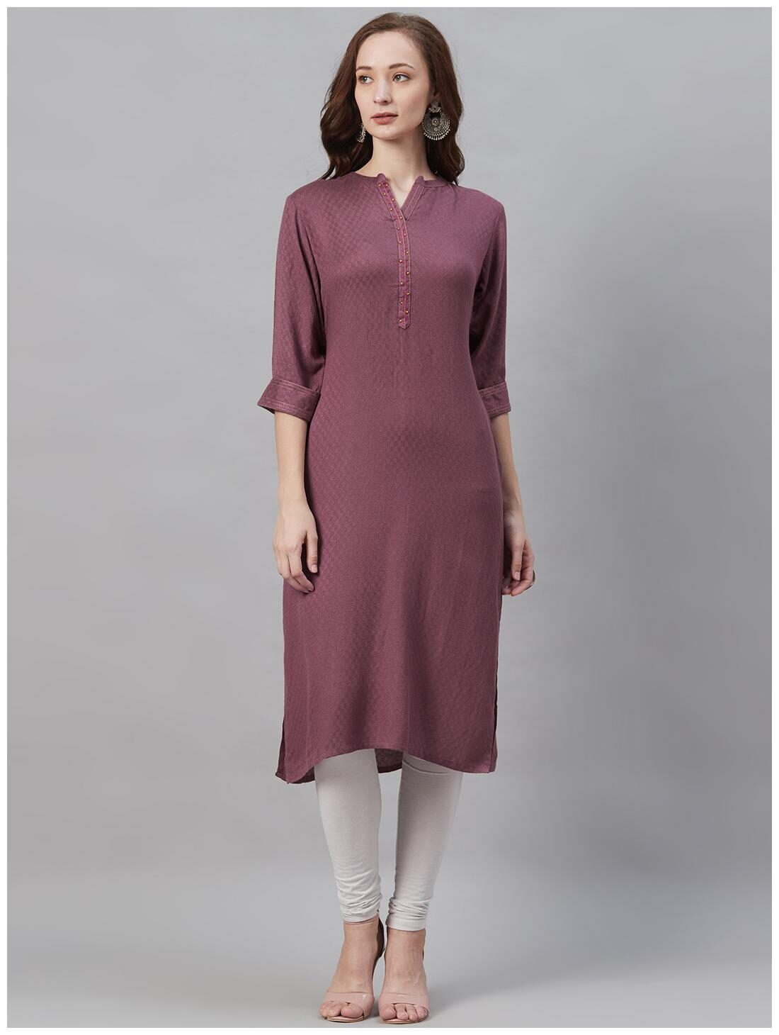 

Shree Women Red Printed Straight Kurta