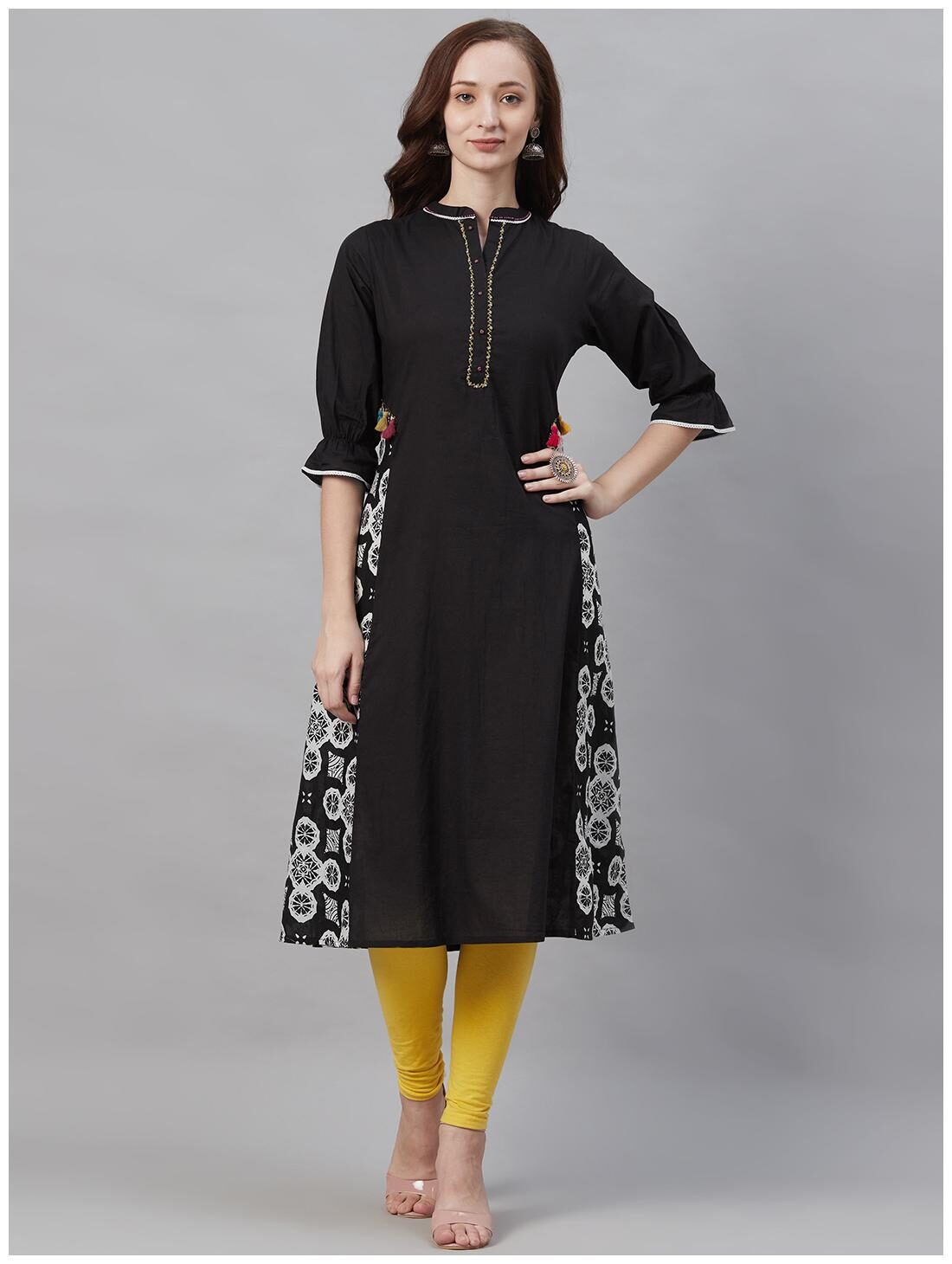 

Shree E2Women Cotton Printed Black Kurta