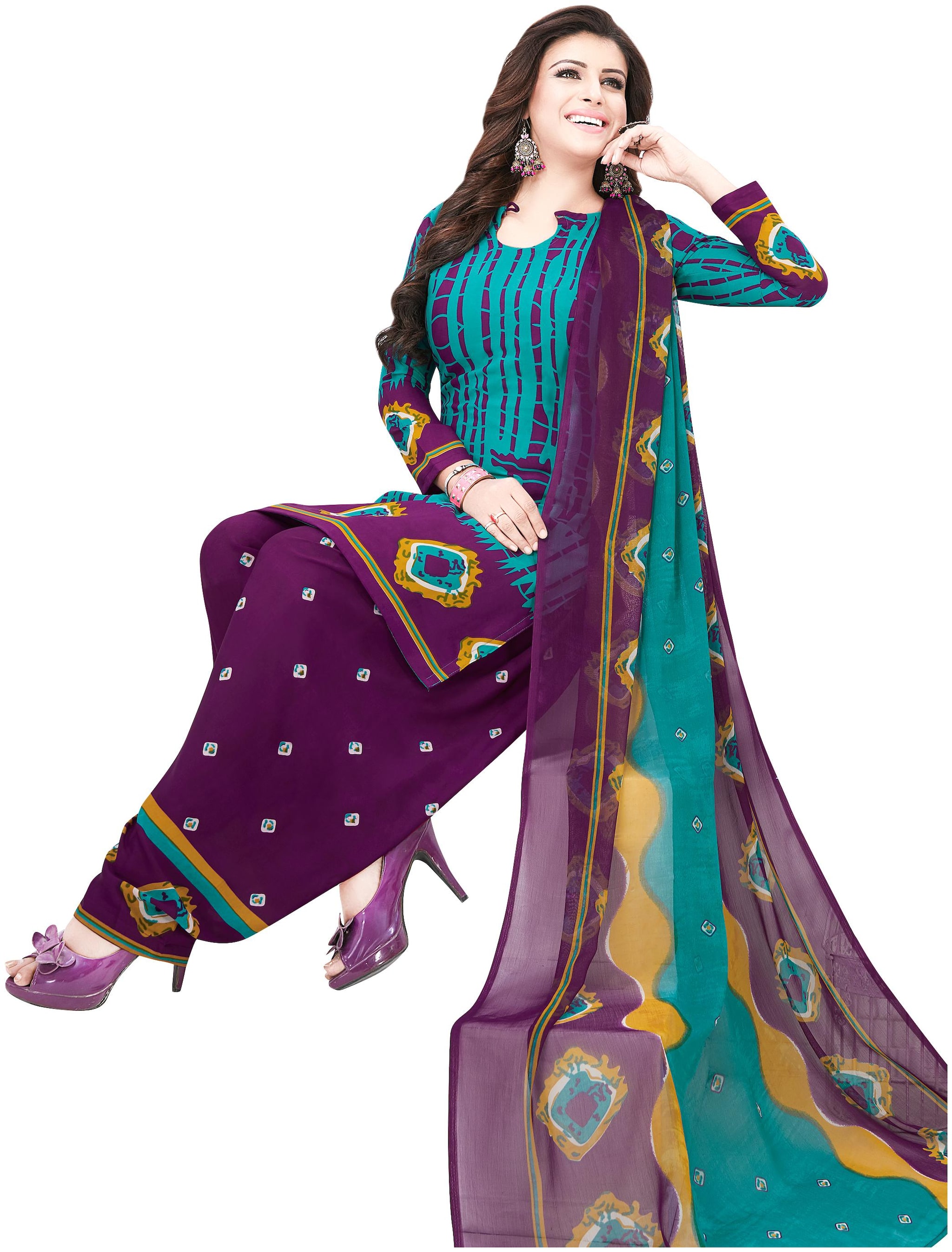 

Shree Jeen Mata Collection Crepe Dress Material